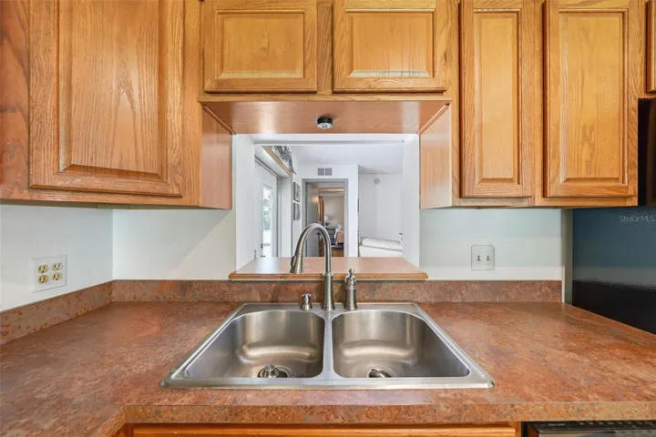 kitchen pass-through into the family room