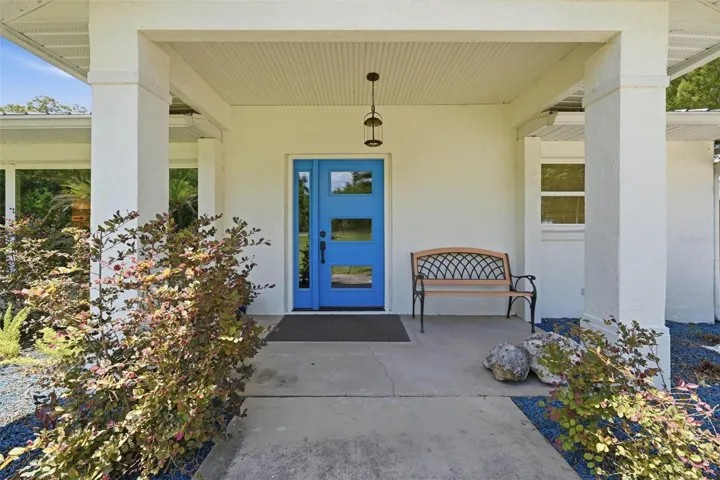Covered front entry porch