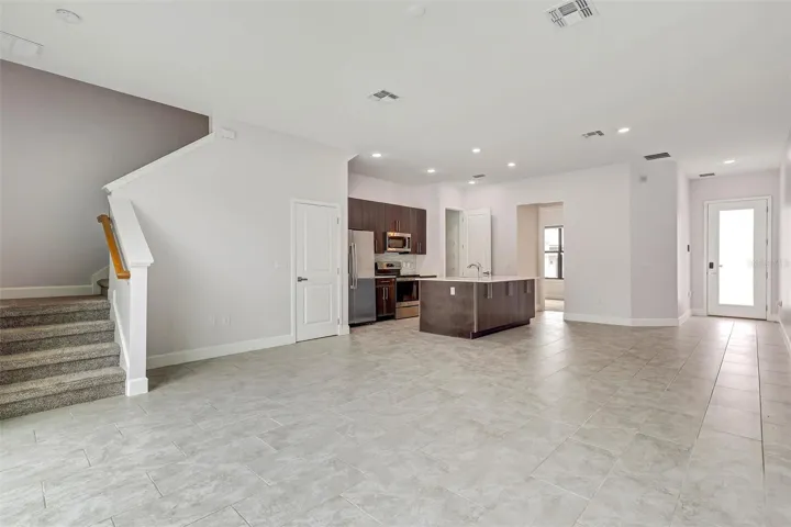 Living Room with Kitchen View