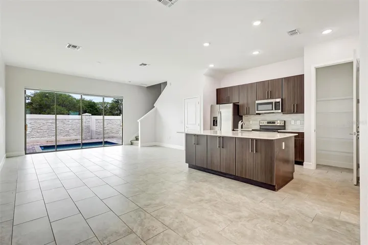 Living Room with Kitchen View