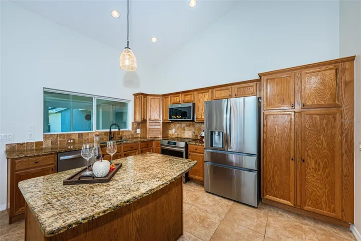 Kitchen with granite countertops