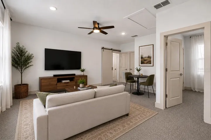 Guest apartment living room - virtually staged