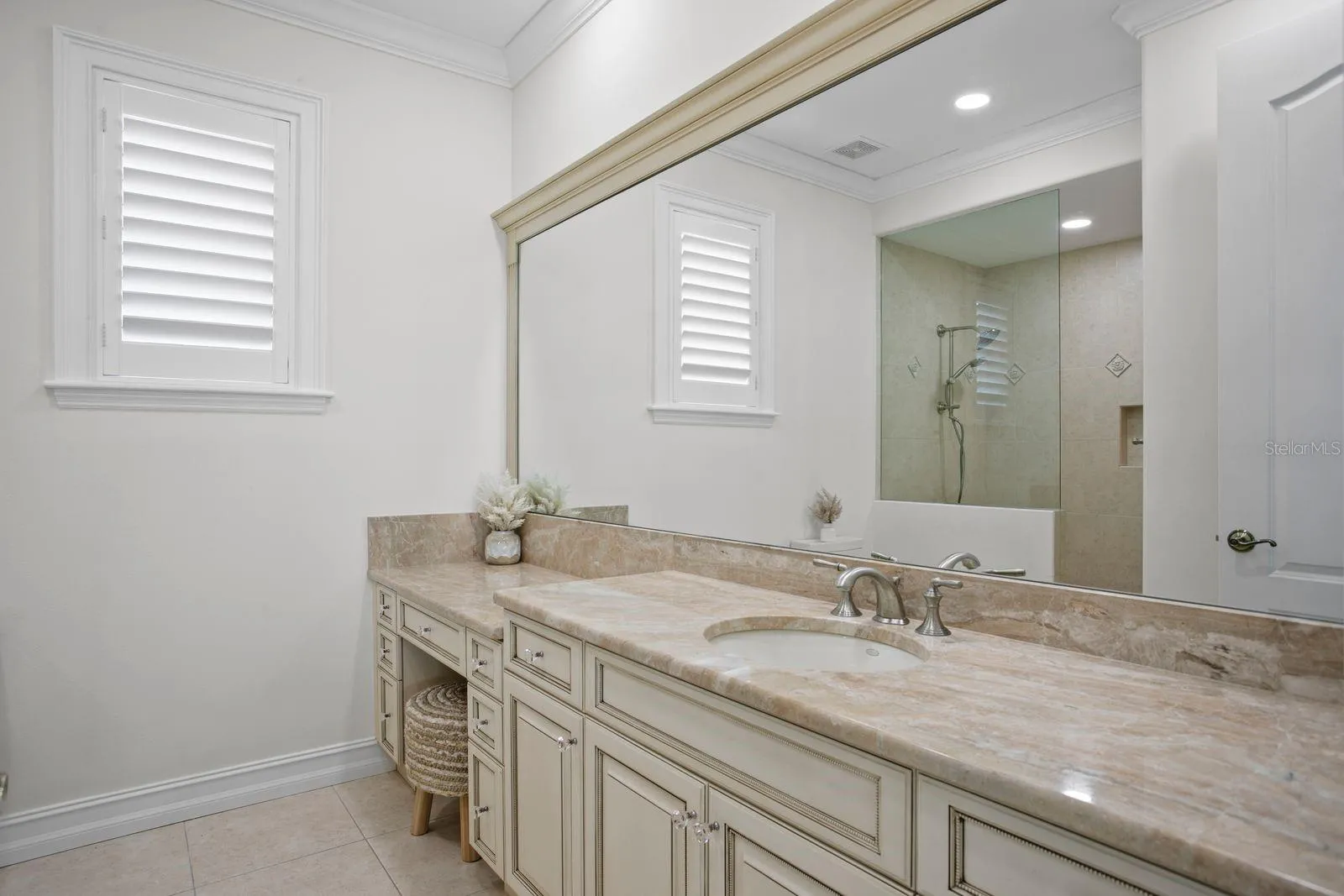Top level bedroom two, ensuite with expanive vanity.