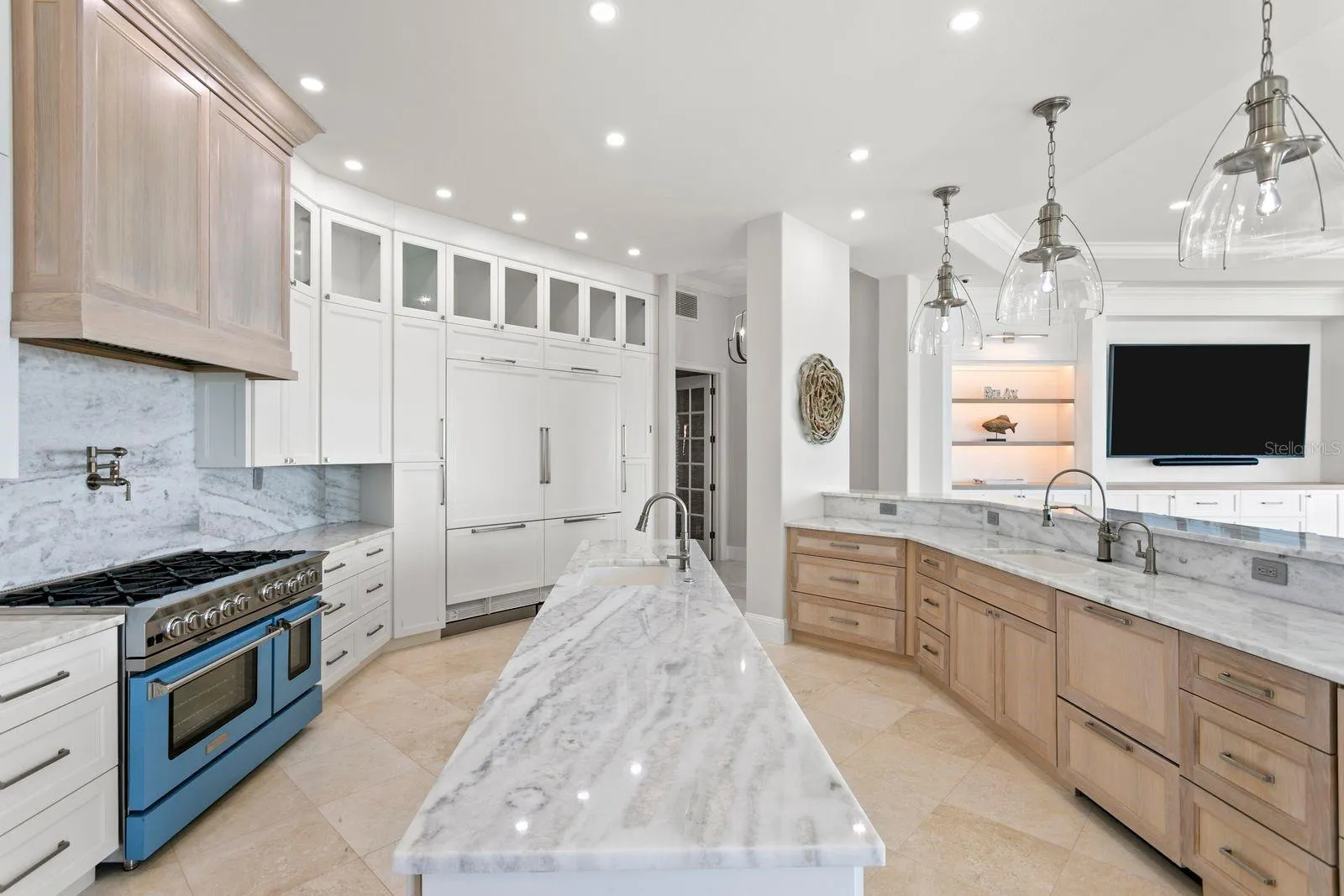 Refined kitchen overlooking the family room.