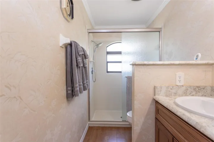 Primary bathroom with walk-in shower