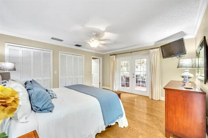 Primary Bedroom with French doors to Lanai