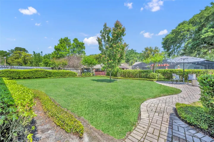 Paver walkways through the backyard