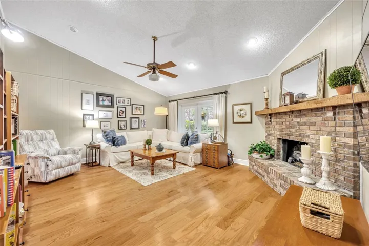 Family Room with vaulted ceilings