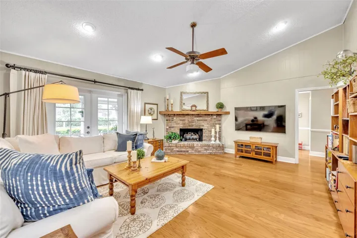Family Room w/ wood burning fireplace