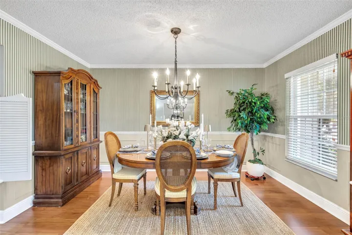 Dining Room with chair railing and wainscoting design