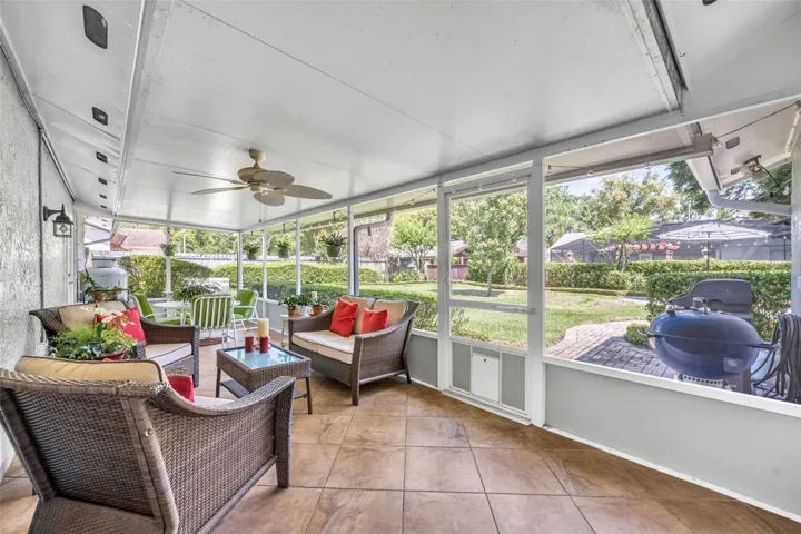 Large Screened porch overlooking beautifully landscaped yard