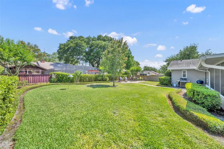 Large, fenced yard