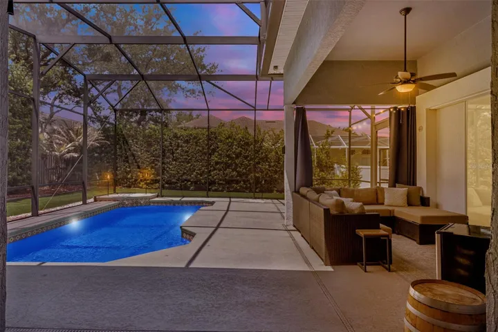 Beautiful pool area!  night pool lighting simulated