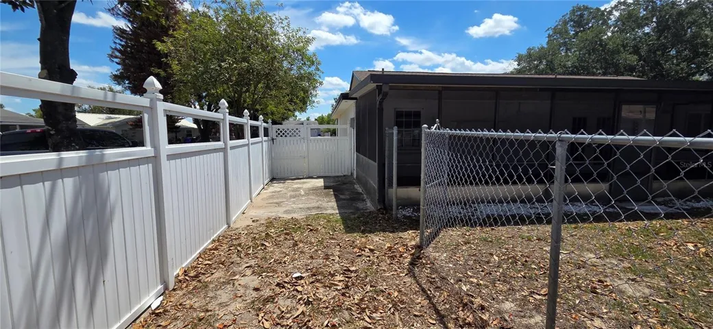 Fenced dog run