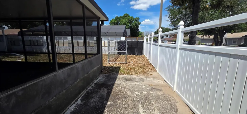 Fenced dog run