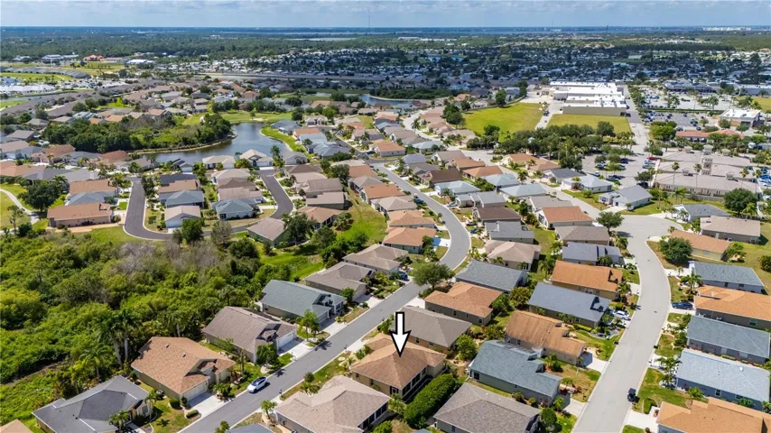 Aerial of neighborhood