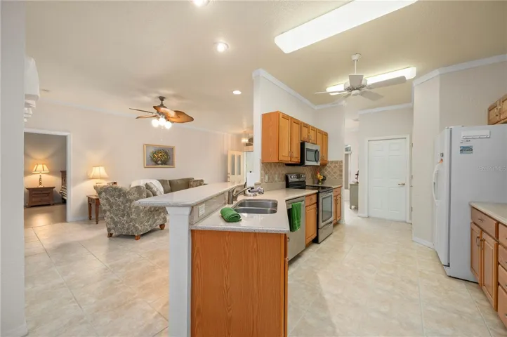 Breakfast bar, open to great room