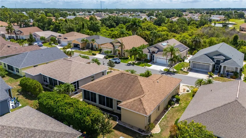 Aerial of back yard, rear view