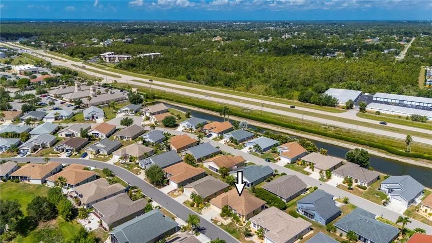Aerial of neighborhood