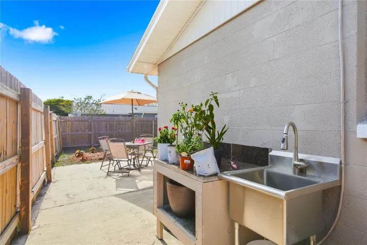Outdoor sink and garden bench