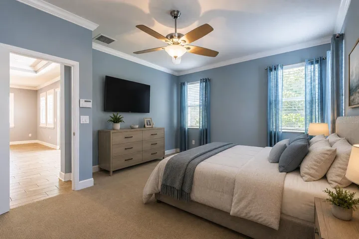 Another view of the primary bedroom.