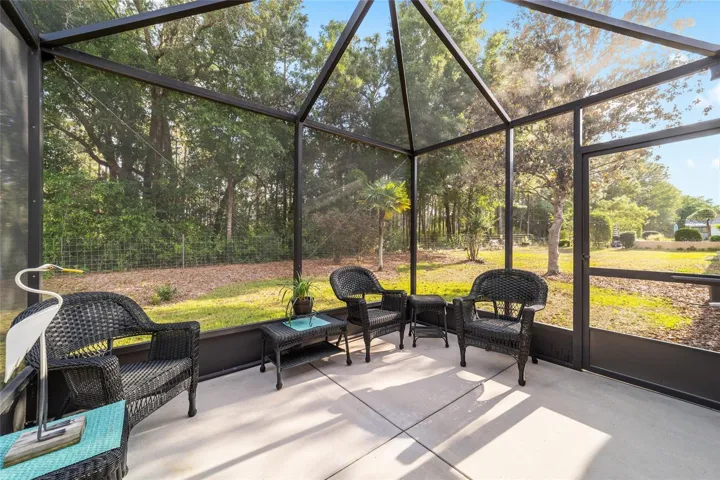 Birdcage patio out back