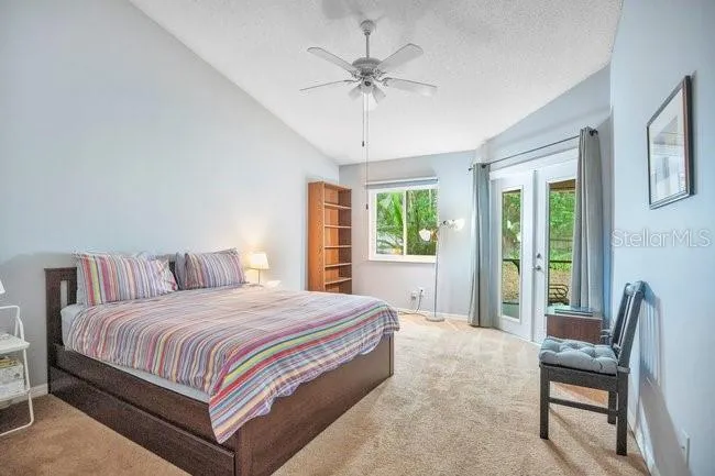 Light-filled primary bedroom.