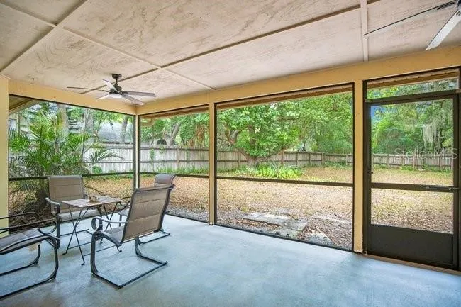 Spacious lanai offering a great view of the backyard.