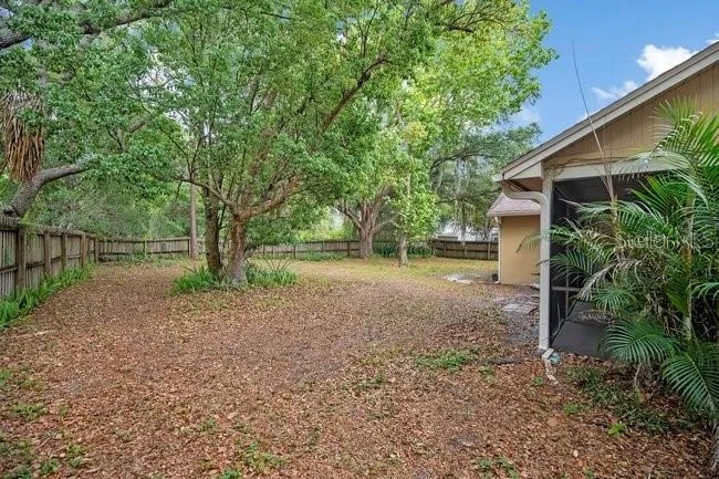 Backyard with no rear neighbors, offering added privacy.