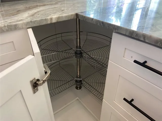 Lazy Susan organizer in Kitchen Cabinet