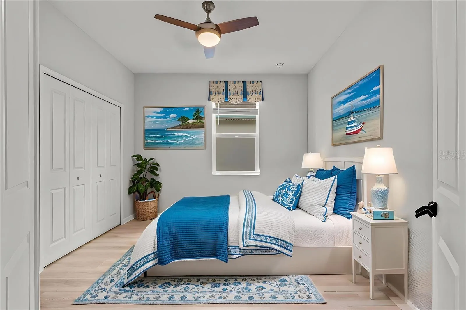 Virtually Staged - Guest Bedroom with Double Doors