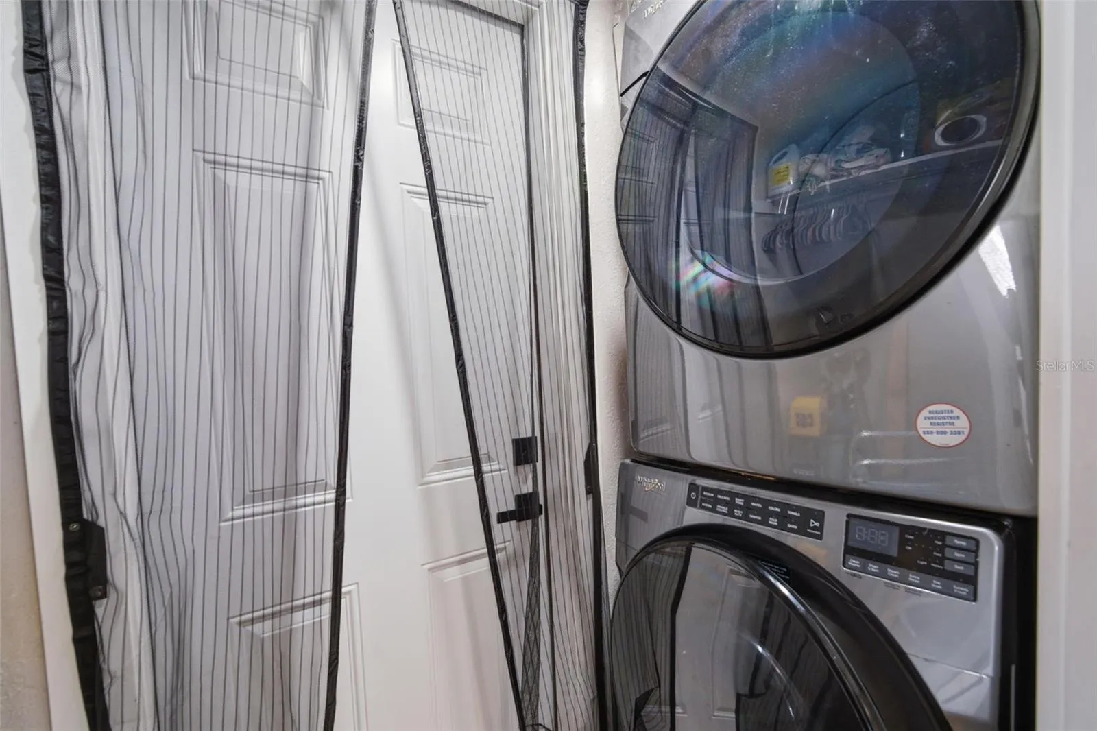 Launfry closet has access to outside yard as well.