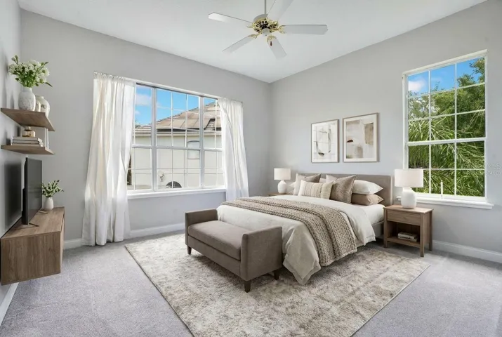 Virtually staged bedroom