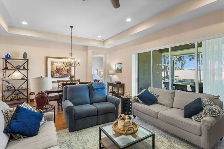 Living area with patio view.