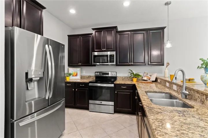 The kitchen has plenty of storage and counter space.  Perfect for gathering