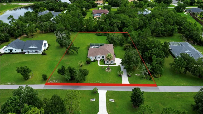 Drone shot of property
