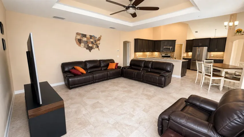 Family room looking toward the kitchen