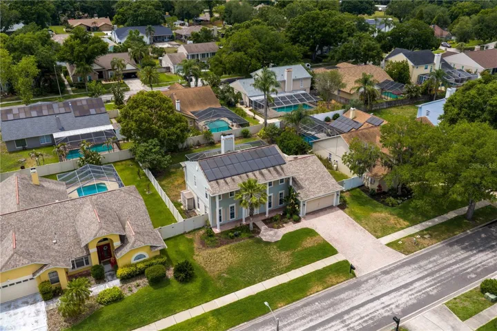 Aerial view of the home