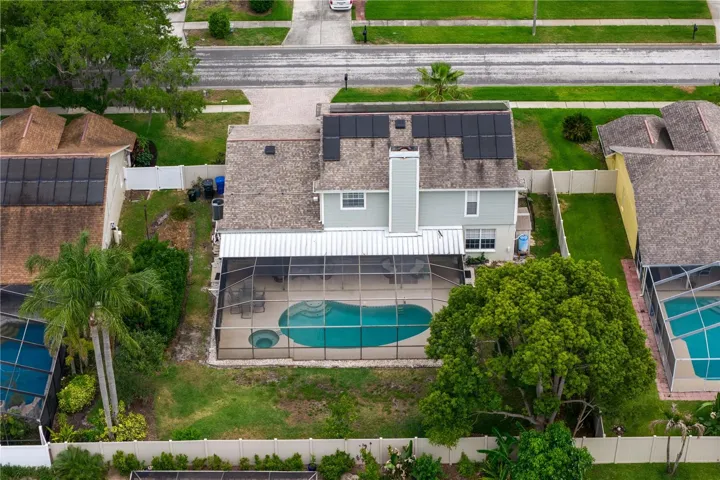 Aerial view of the home