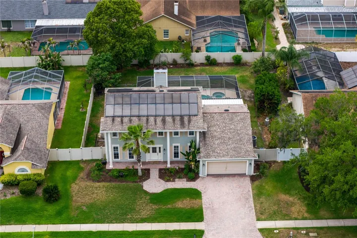 Aerial view of the home