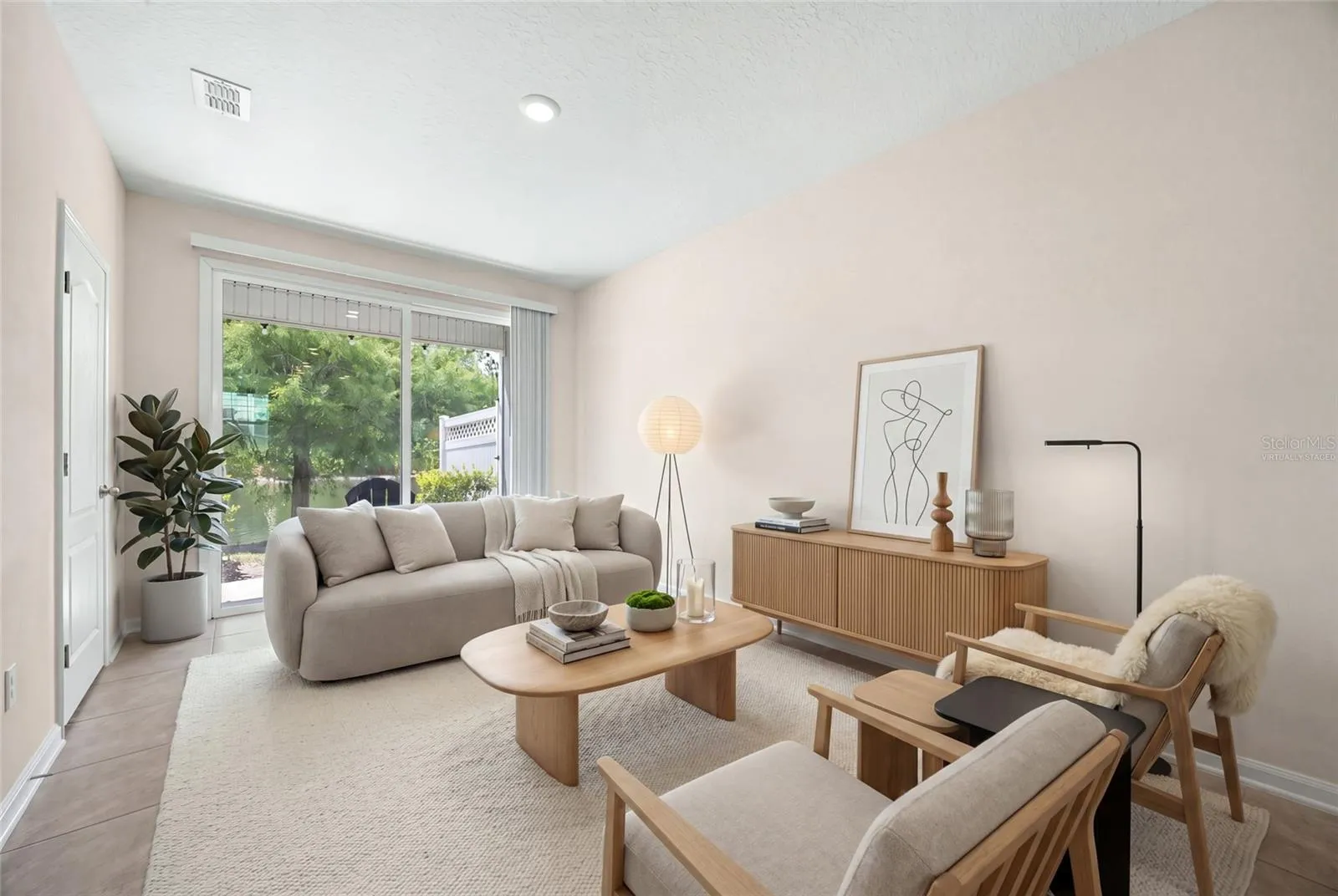 virtually staged great room