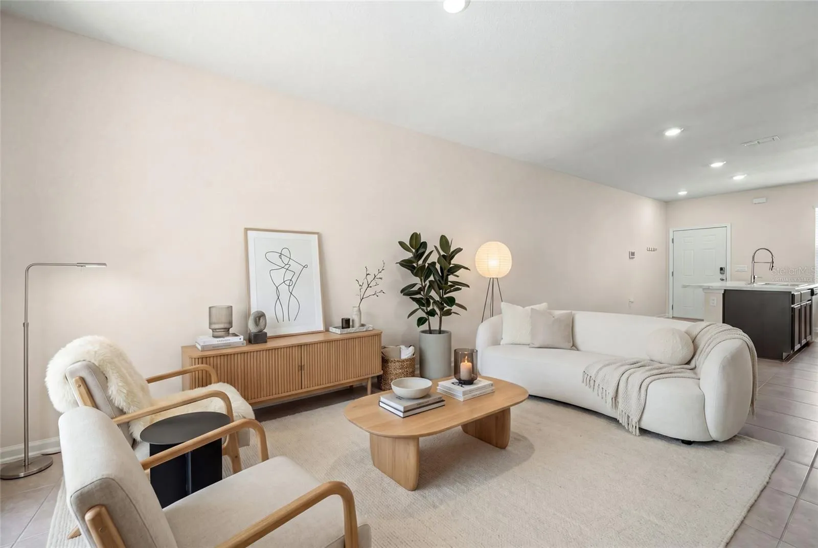 virtually staged great room