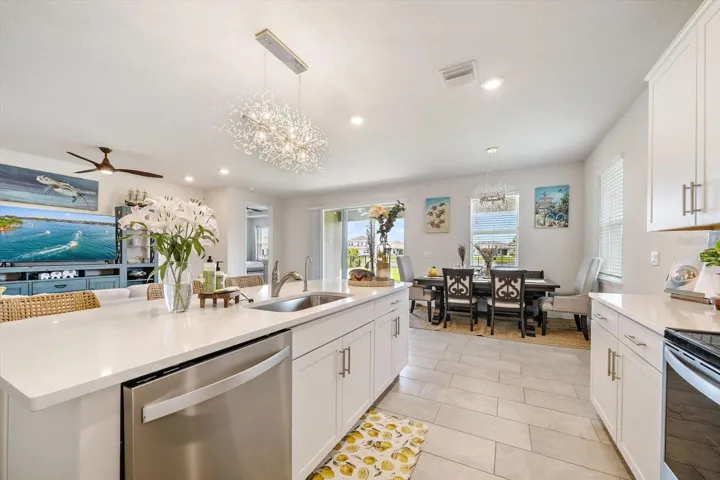 Kitchen Dining with Luxury Custom Lighting