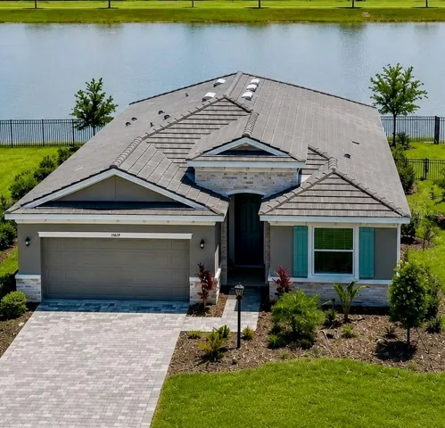 Aerial View with Pond