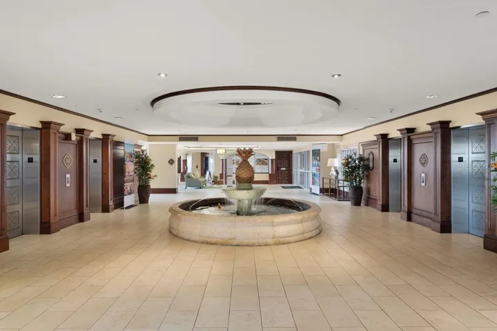 Inviting, the lobby sets the tone for the relaxed coastal lifestyle that defines Ocean Crest living.