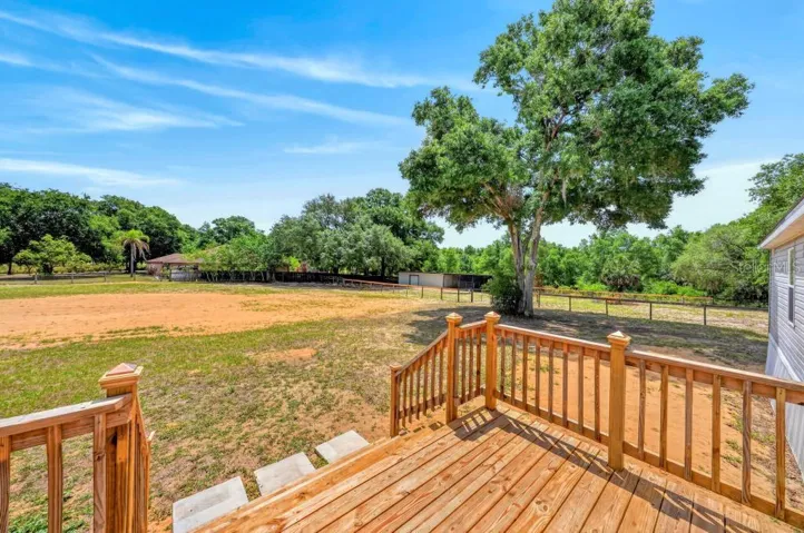 New Deck with Copper tops 10x12 - view of barn