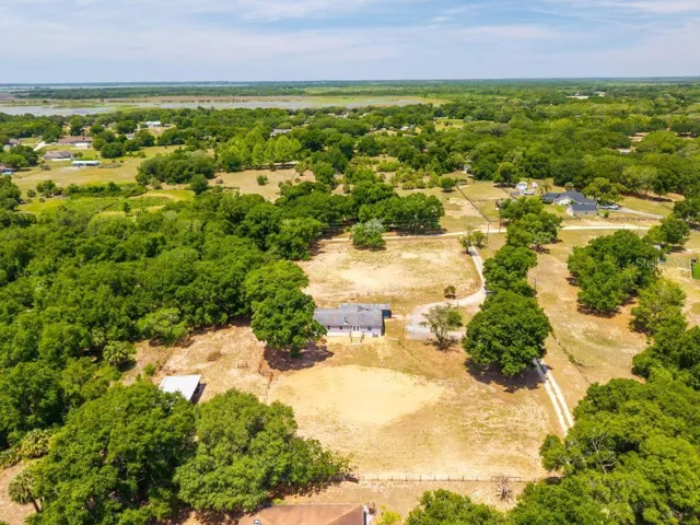 Agricultural land surrounds