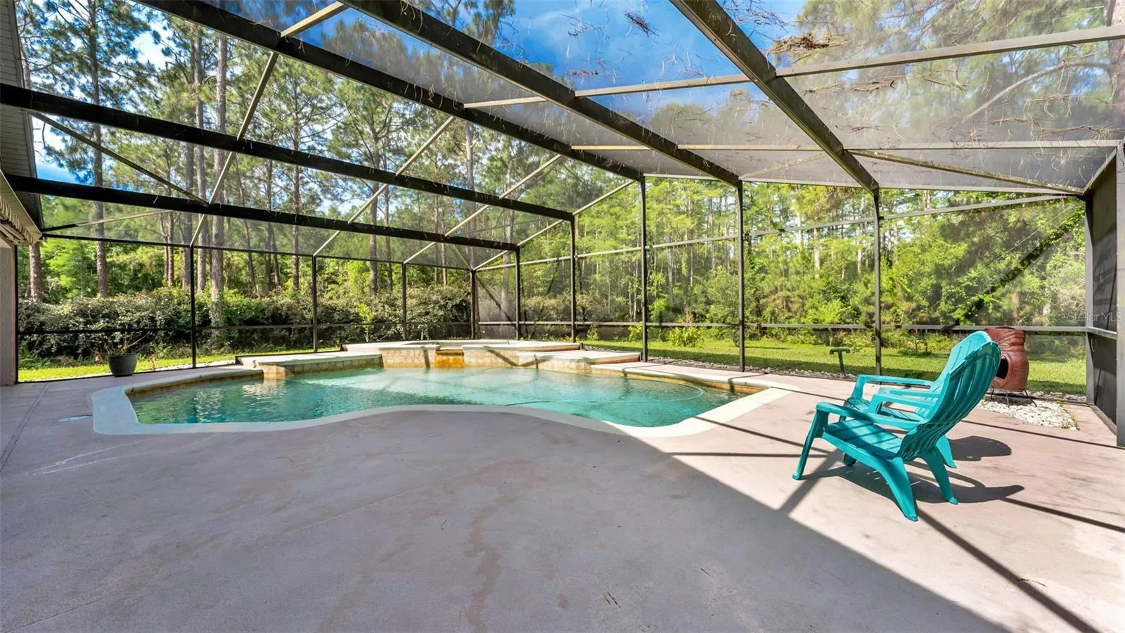 Pool from patio towards SW boundary