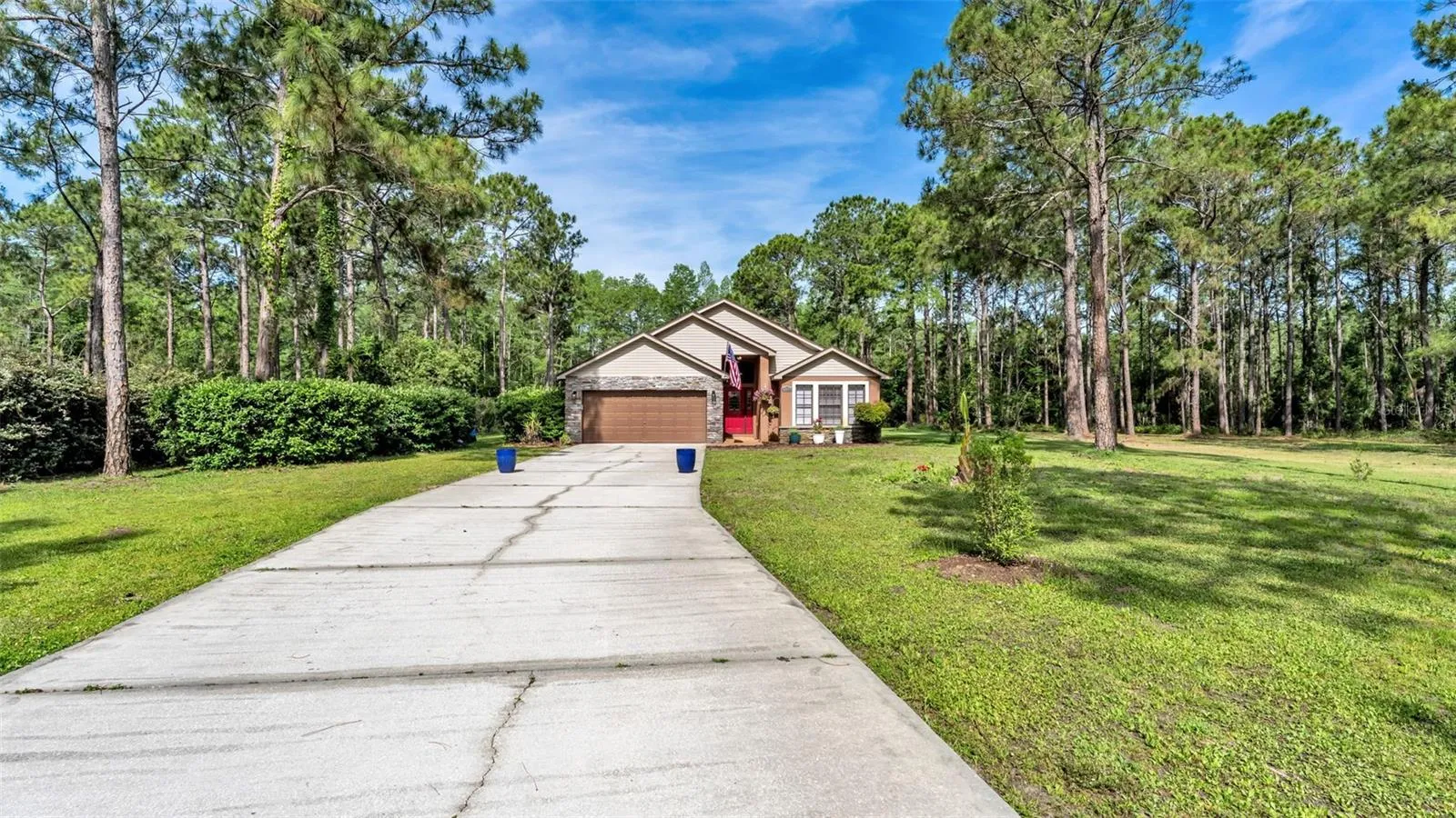 Front from road-extended driveway