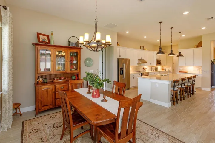Open Kitchen and Dining Areas